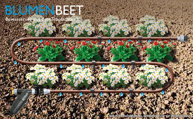 blumenbeet bewässern tropfbewässerung